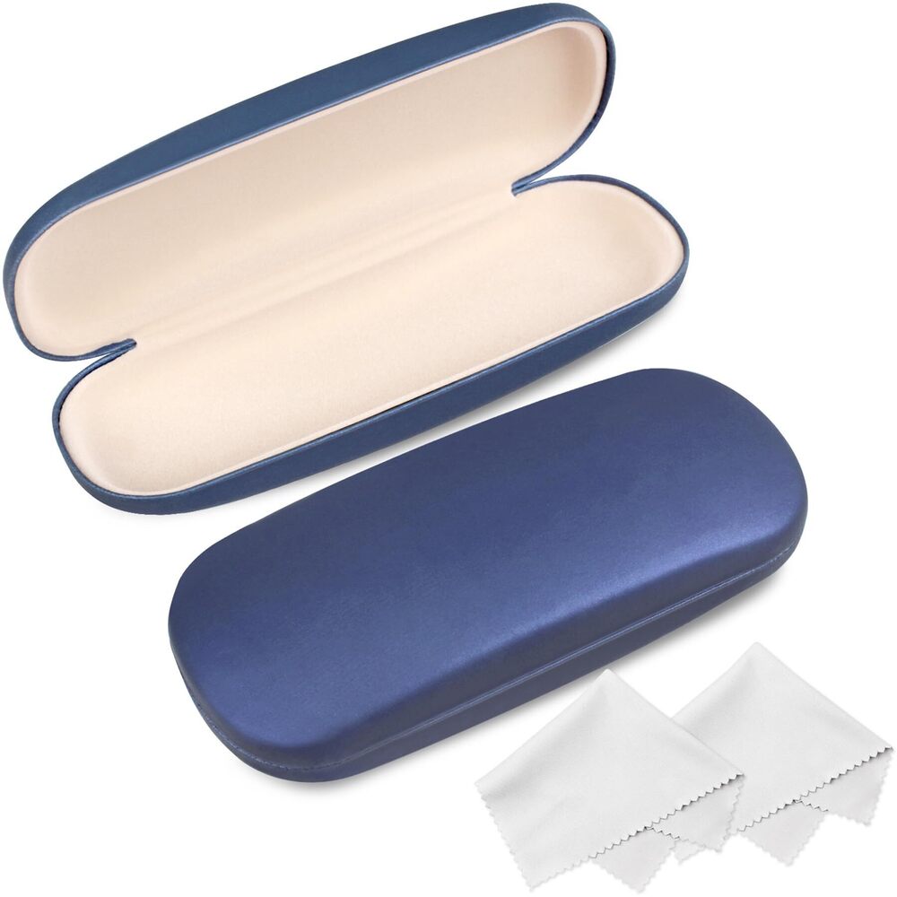 9256 2 Pack Glasses Case, Eyeglass Case with Cleaning Cloth, Glasses Case